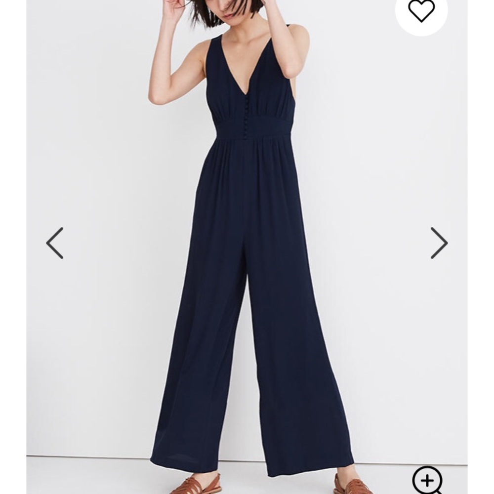 Madewell V-back wide leg jumpsuit